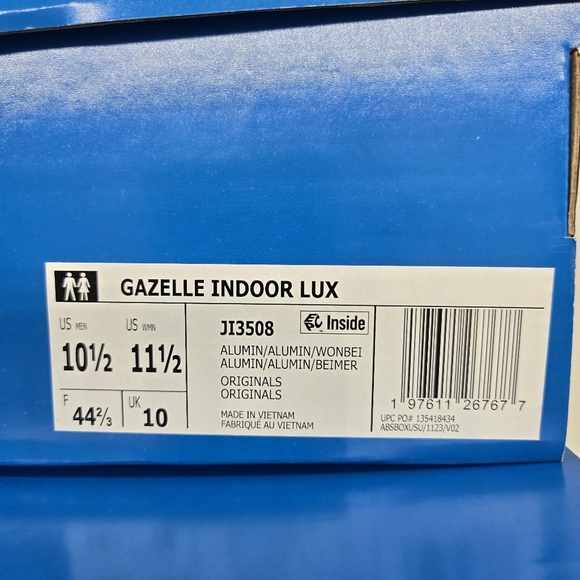 New adidas Gazelle Indoor Luxe Pack Alumina Men's Shoes Size 10.5 - Picture 8 of 8